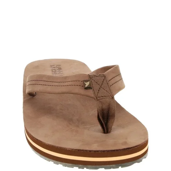 Rugged Shark Men's Leather Thong Flip Flop Sandal - Picture 4 of 7